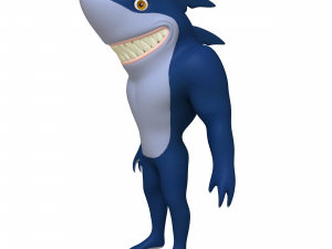 shark cartoon Modello 3D