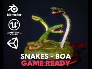 snakes boa - game ready Modello 3D