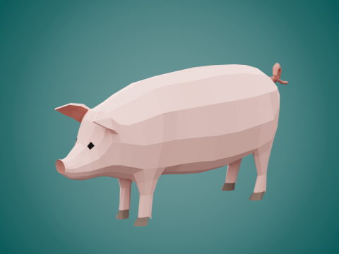 Stylized lowpoly PIG Modello 3D