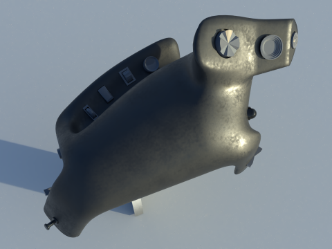Throttle grip for next generation fighter jet Modello 3D