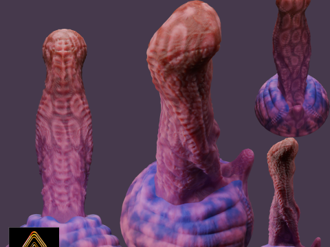 Zinitrox Alien Penis Sextoy Low Poly Rigged and Animated Modello 3D